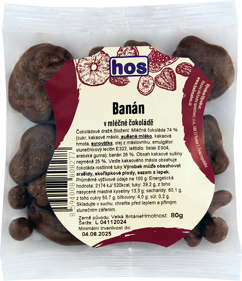 Banán v mléčné čokoládě 80 g