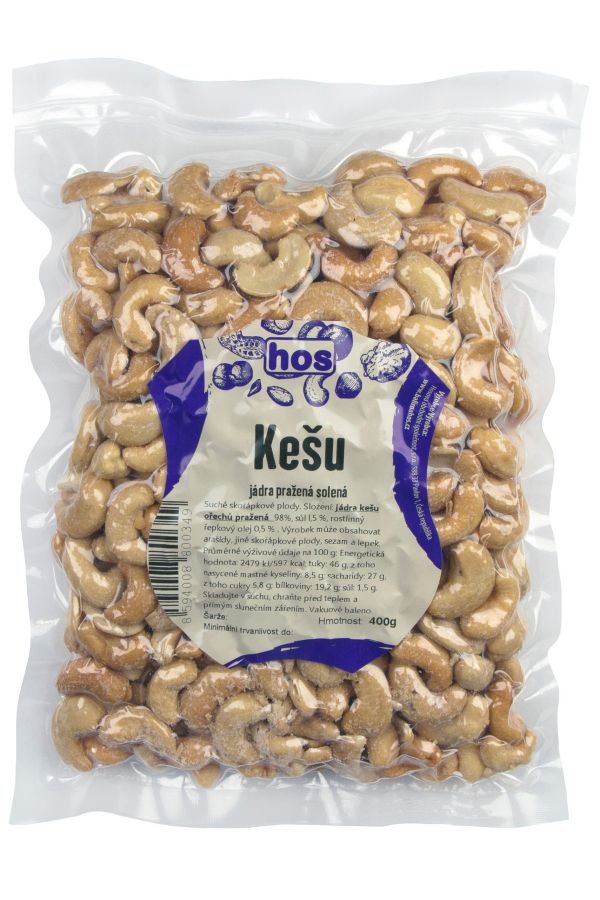 Kešu jádra pražená solená 400 g