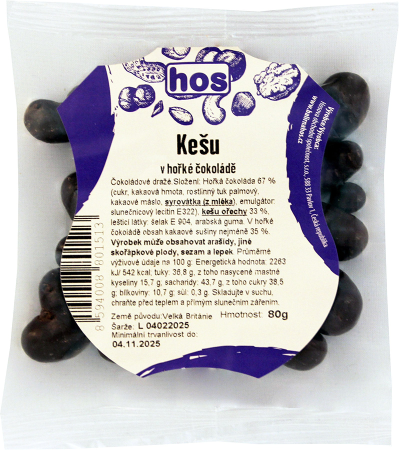 Kešu v hořké čokoládě 80 g