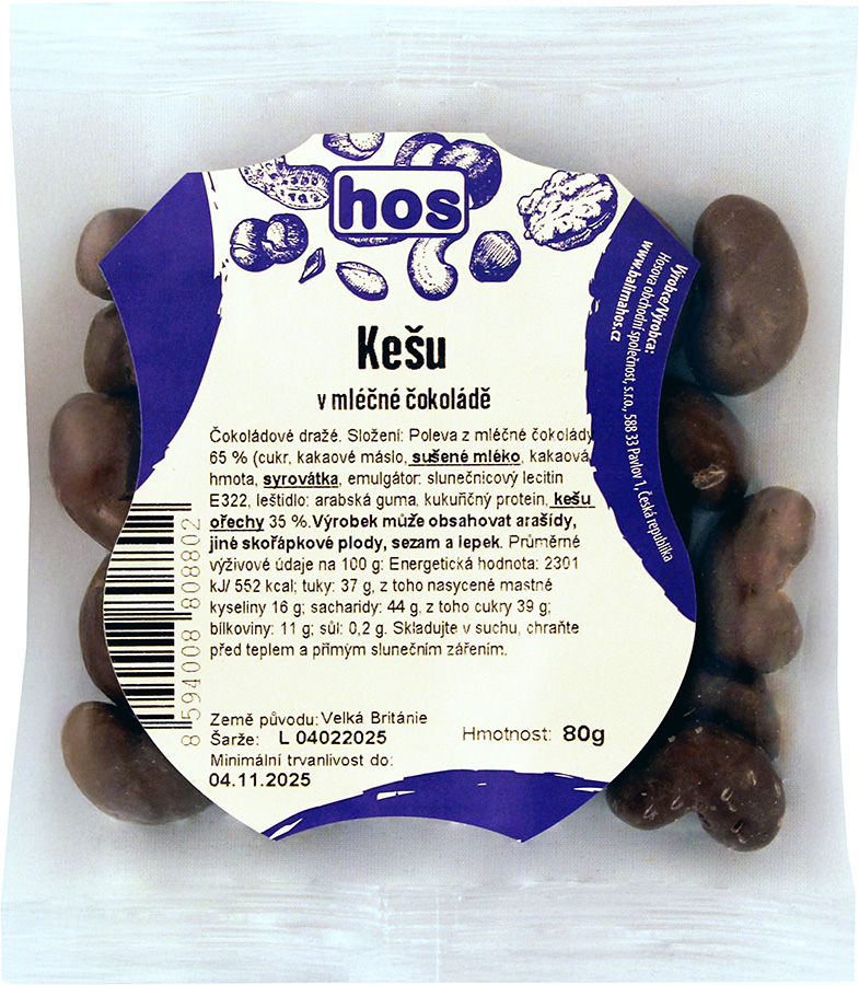 Kešu v mléčné čokoládě 80 g