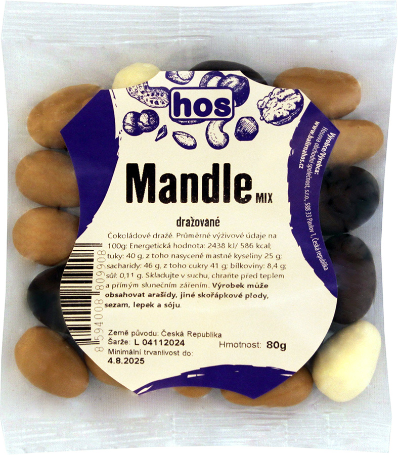 Mandle dražované mix 80 g