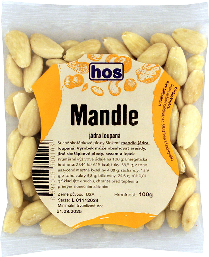 Mandle jádra loupaná 100 g