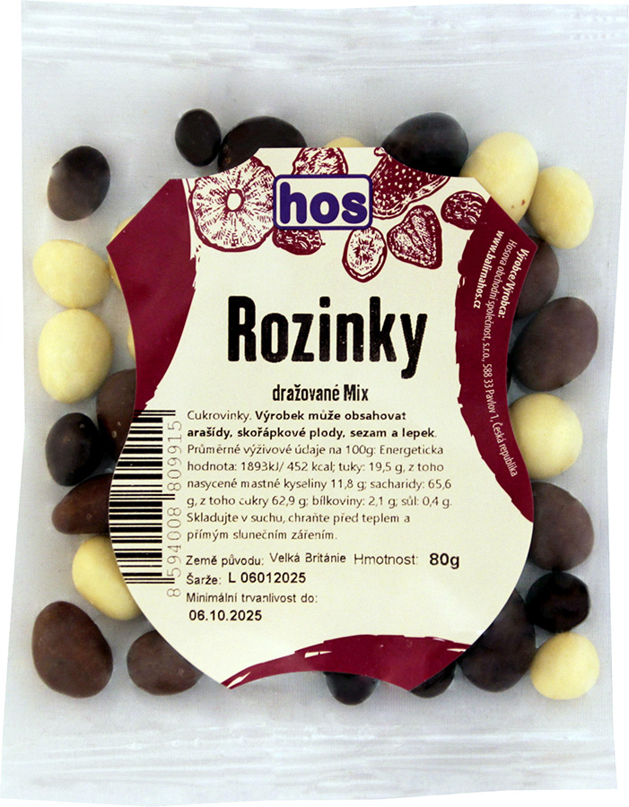Rozinky dražované mix 80 g