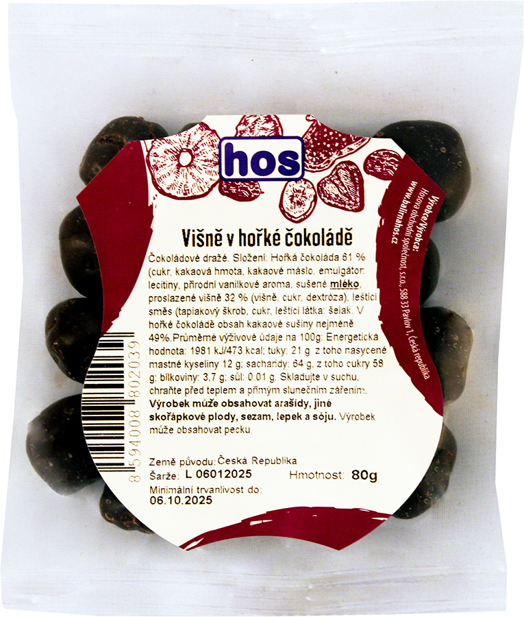 Višně v hořké čokoládě  80 g